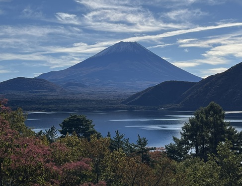 本栖湖と富士山